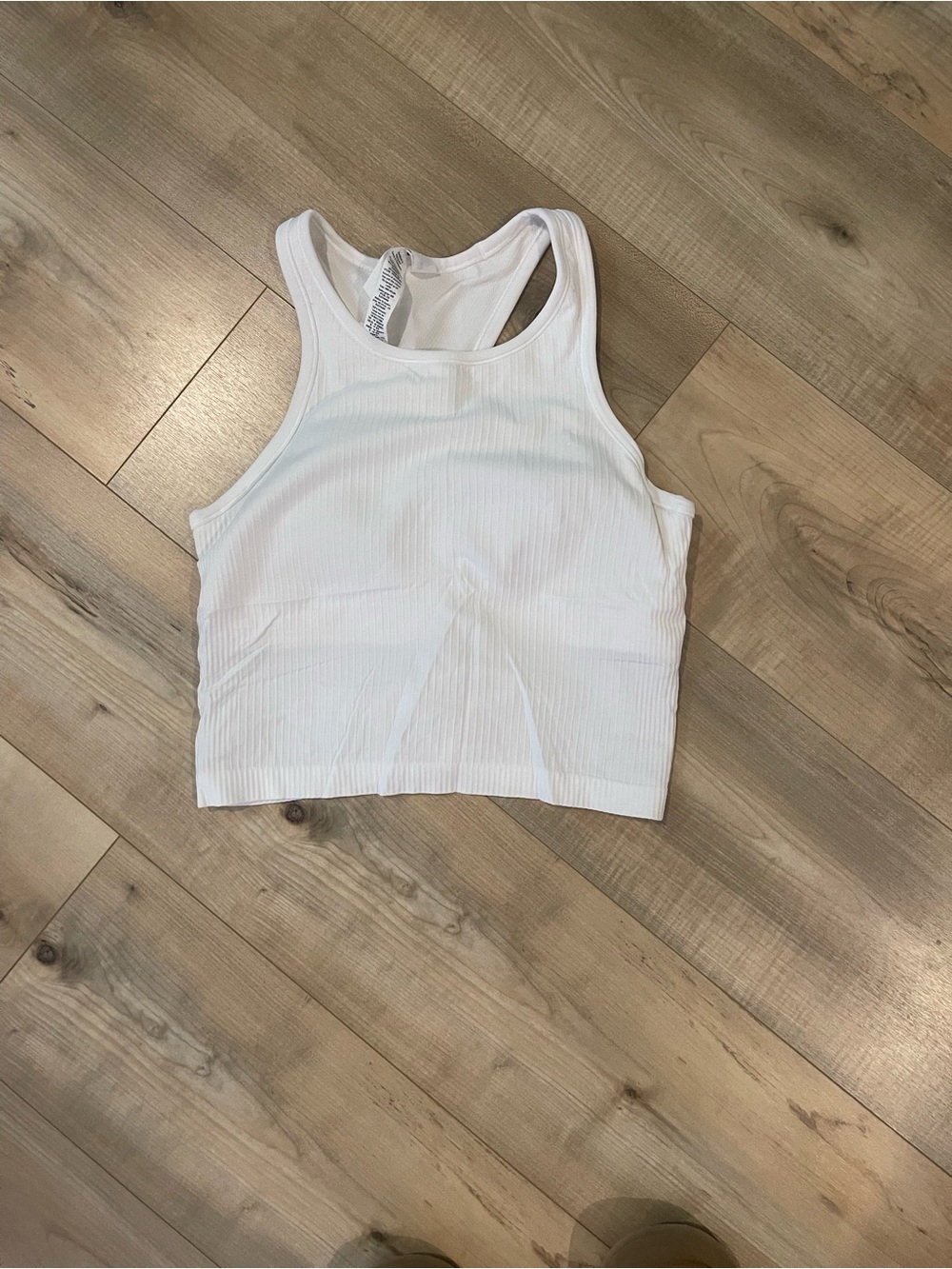 lululemon athletica White Ribbed Racerback Crop
